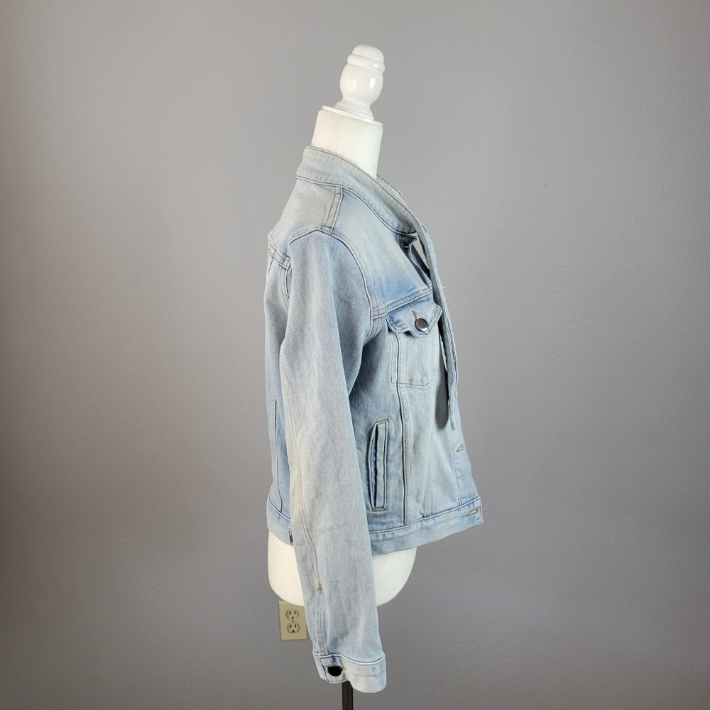 FRAME // le tie neck button front slim fit soft stretch denim jacket littleton - Picture 10 of 16